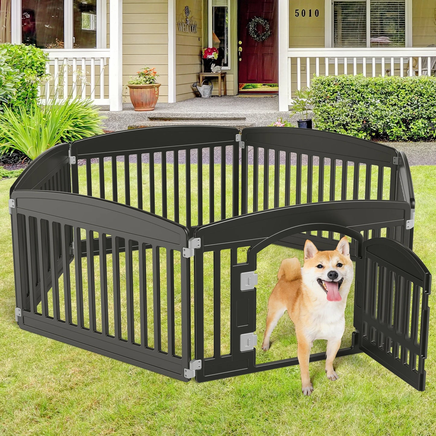 Hign-concerned Dog Playpen Safe Indoor Outdoor Folding