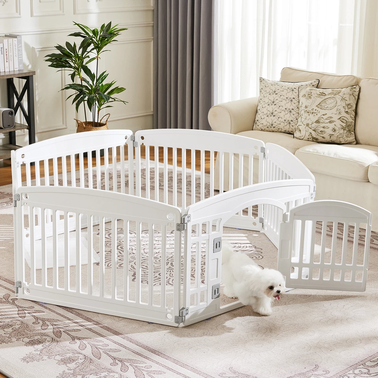 Hign-concerned Dog Playpen Safe Indoor Outdoor Folding