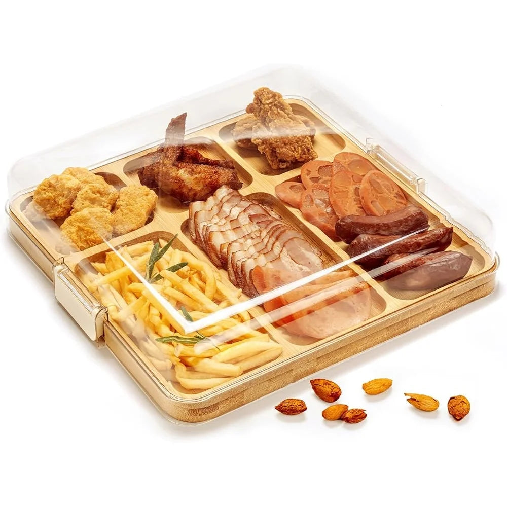 Bamboo Charcuterie Board with Lid for Entertaining and Gifting