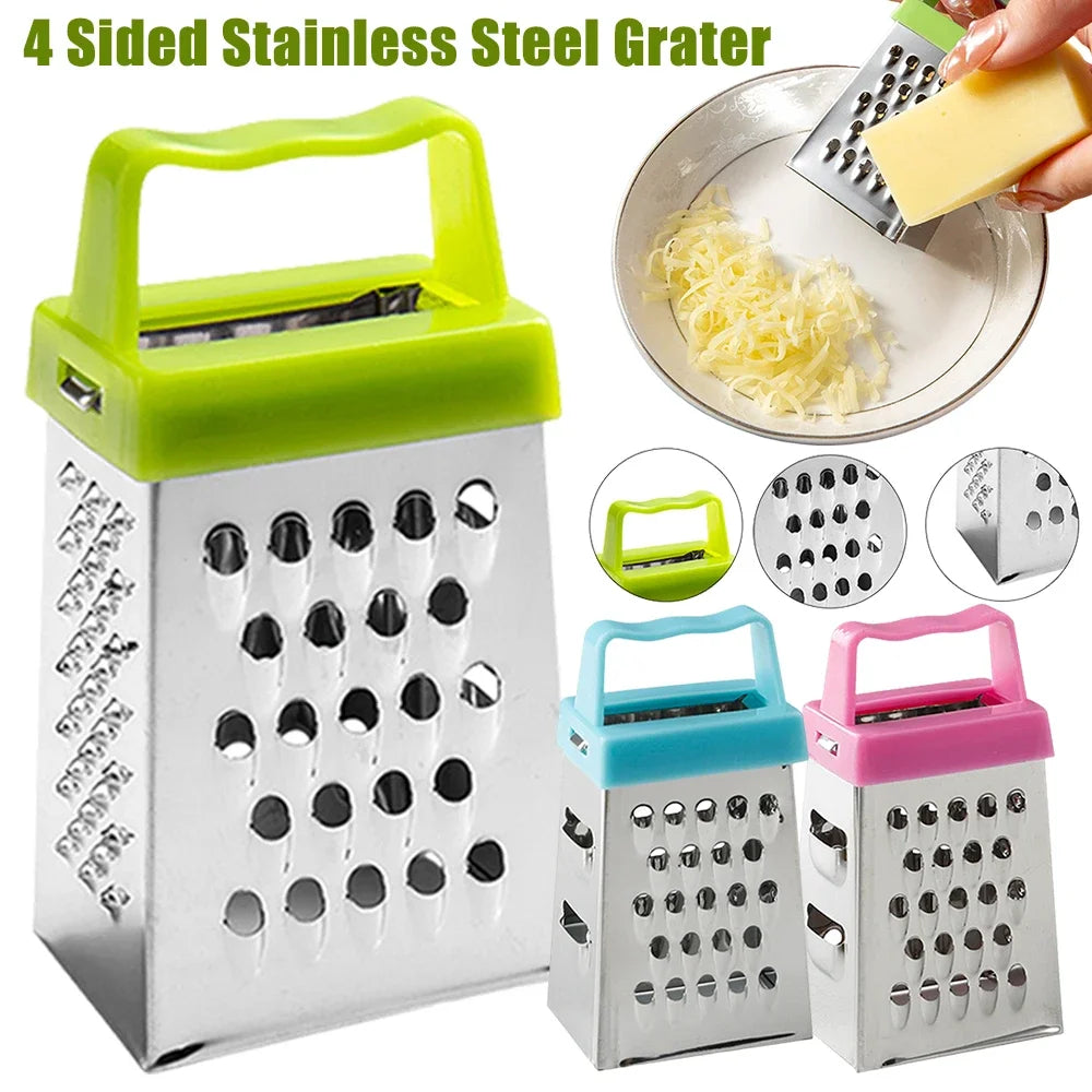 VKTECH Stainless Steel Four Sided Box Grater Kitchen Tool