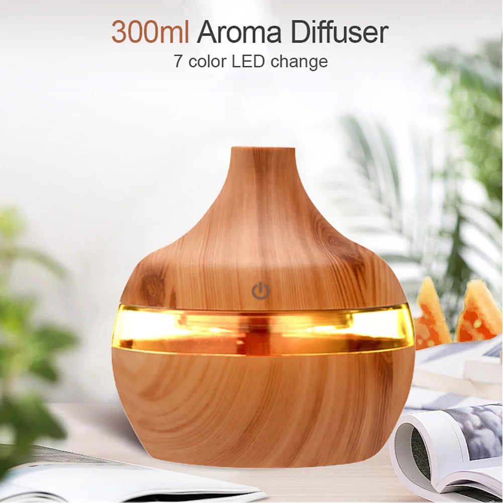Shunmaii Aroma Essential Oil Diffuser Wood Grain Humidifier