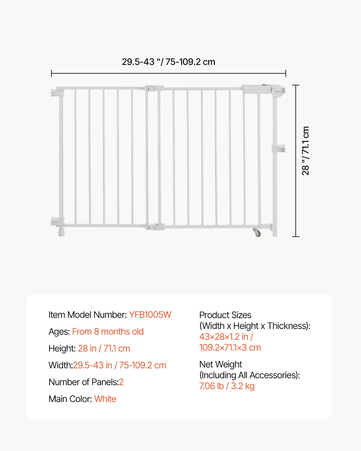 SucceBuy Adjustable Baby Gate For Dogs And Toddlers