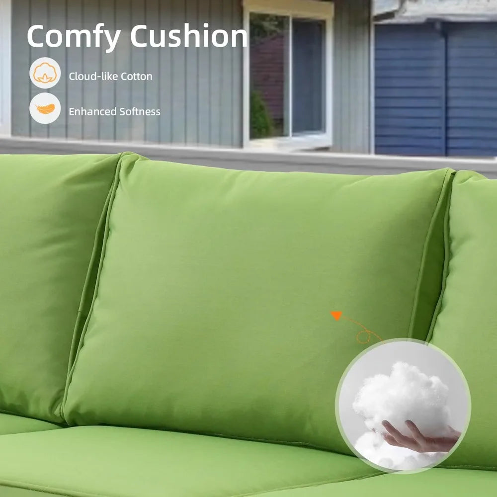 Patio Furniture Set 5 Pieces Outdoor Wicker Rattan Sofa