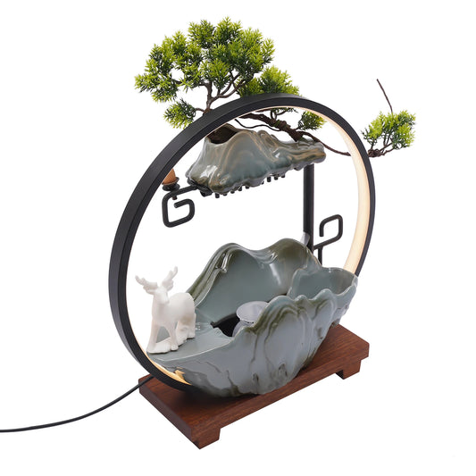 Hign-concerned Resin Tabletop Fountain With LED Lights