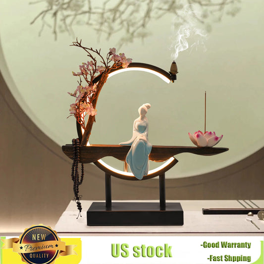 Bymaocar Zen Meditation Backflow Incense Burner Set
