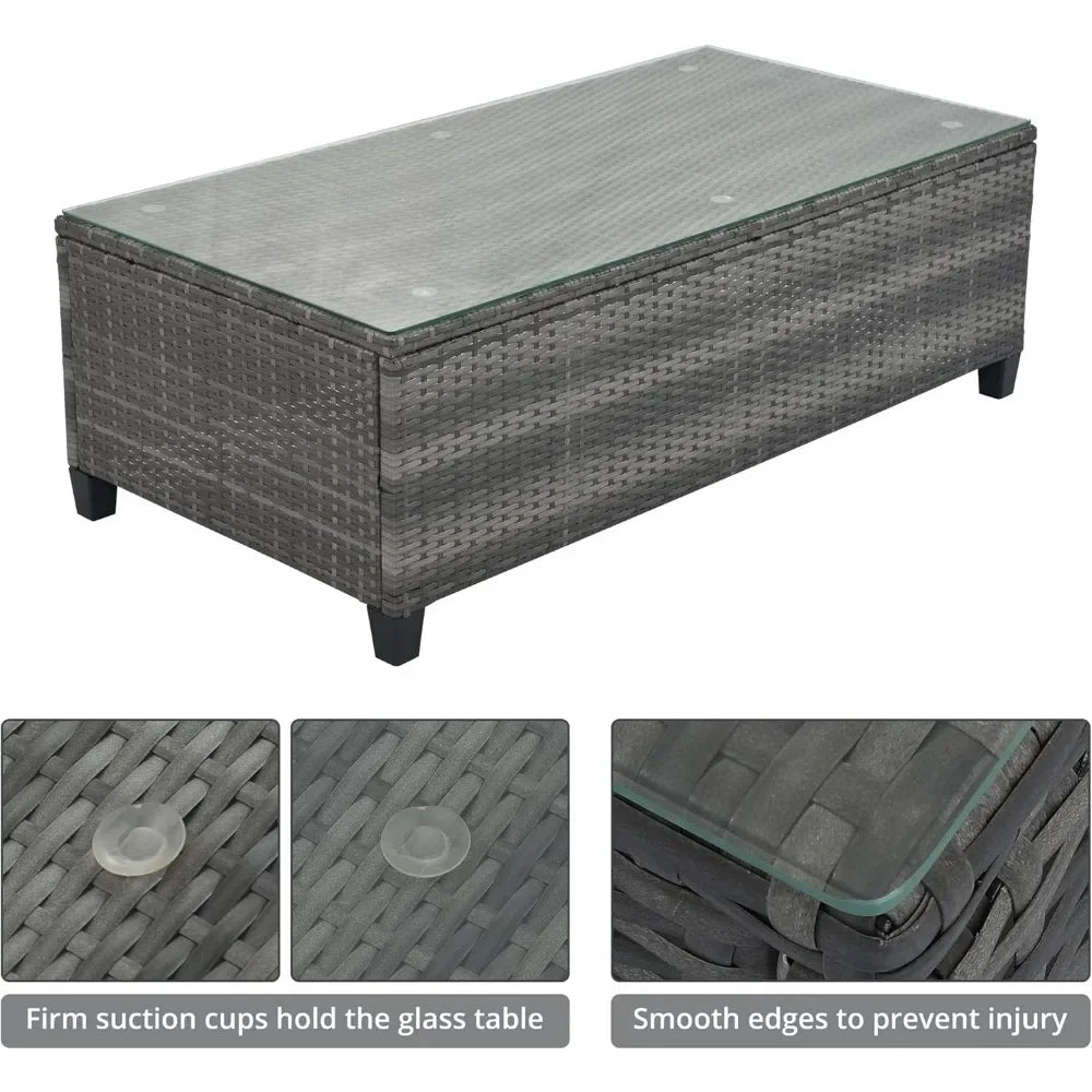 8-Pieces Outdoor Wicker Round Sofa Set All Weather