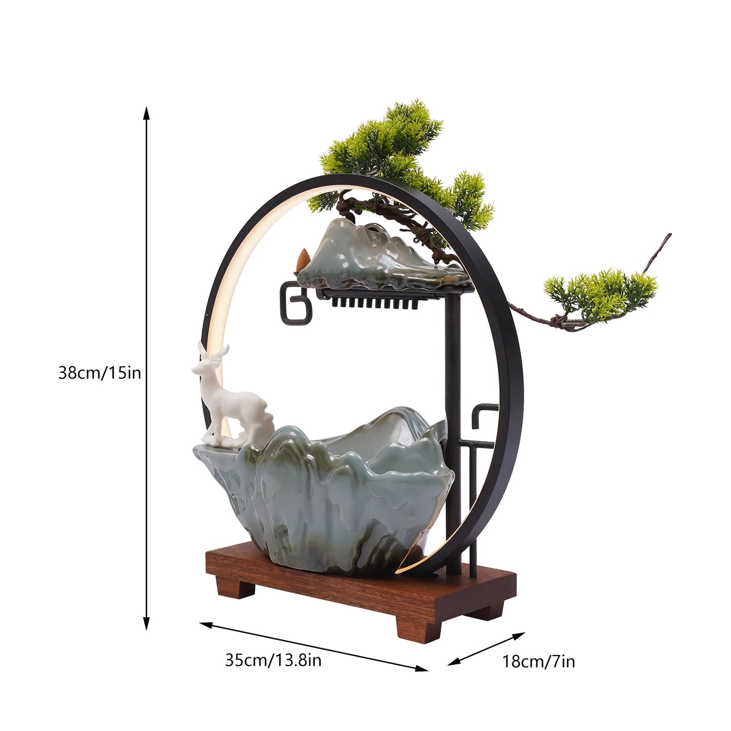 Hign-concerned Resin Tabletop Fountain With LED Lights