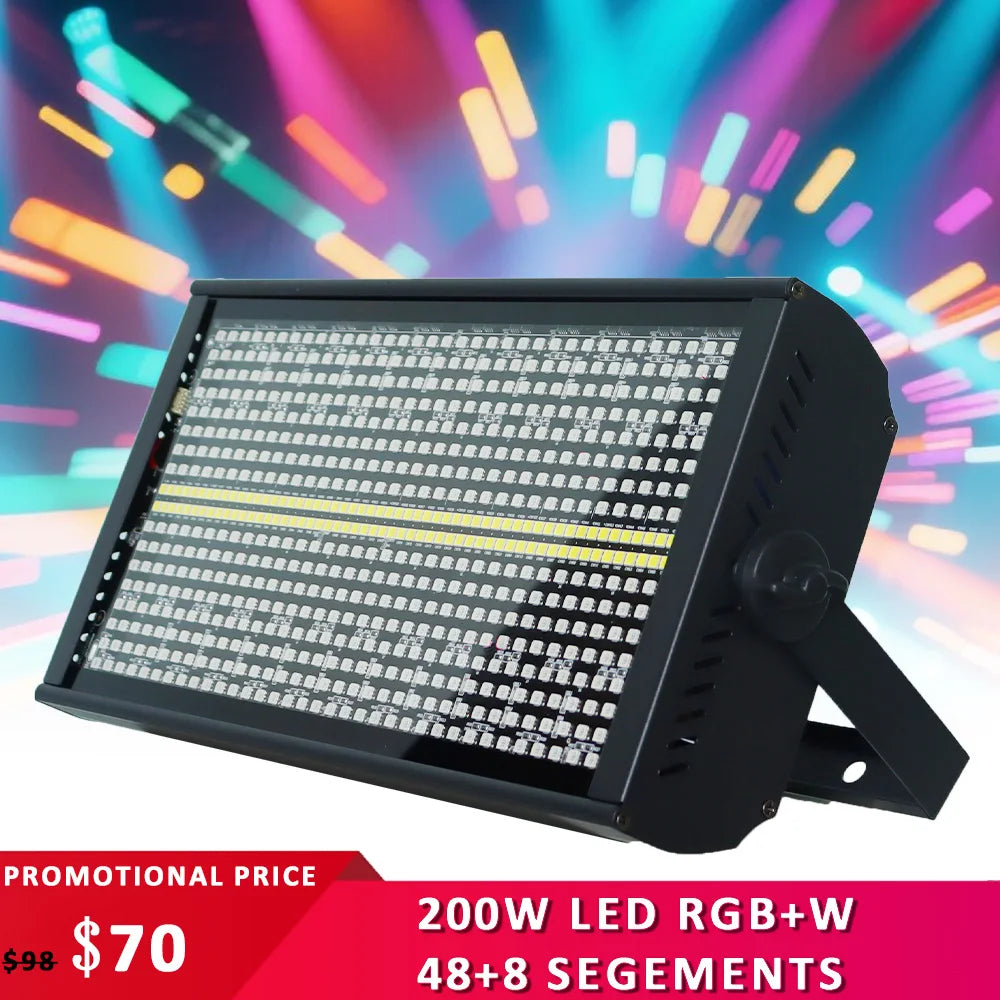 Led 200W RGBW Strobe Light DMX 48 8 Zones DJ Club Pro