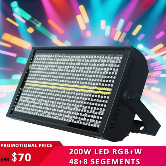 Led 200W RGBW Strobe Light DMX 48 8 Zones DJ Club Pro