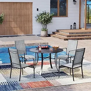 7 Piece All Weather Rattan Outdoor Dining Set Cushions