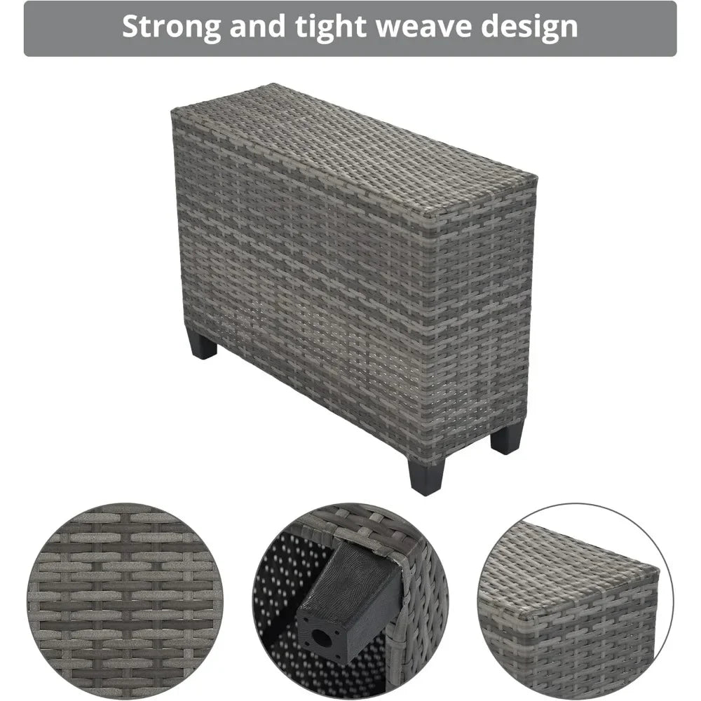 8-Pieces Outdoor Wicker Round Sofa Set All Weather