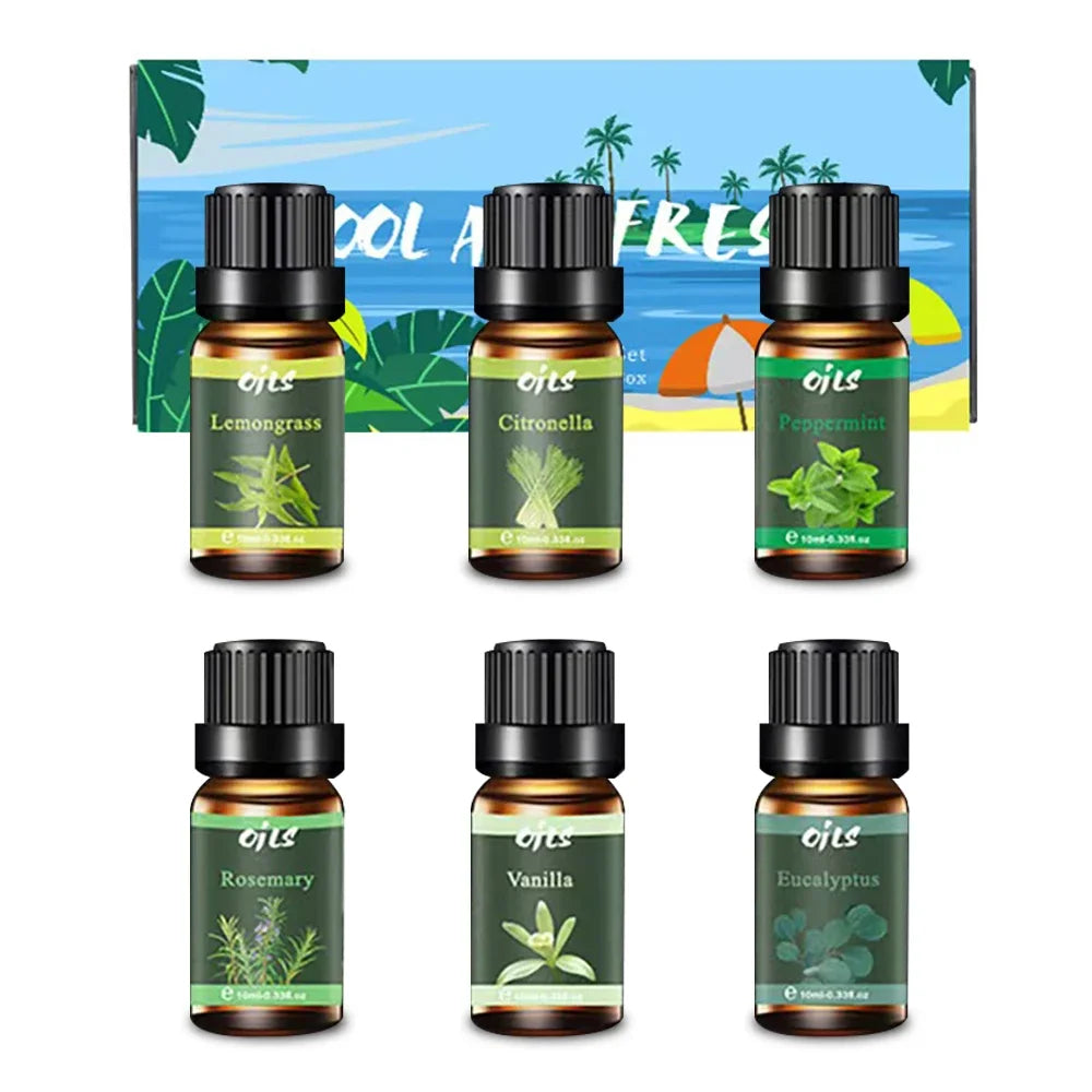 Hign-concerned SixPiece AromatherapyOilSetAllNaturalFragrances HomeOffice forHomeUse