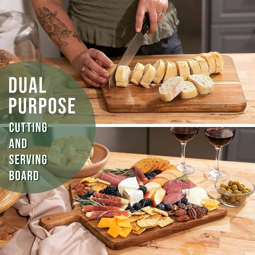 Acacia Wood Cutting Board for Meat Cheese and Vegetables
