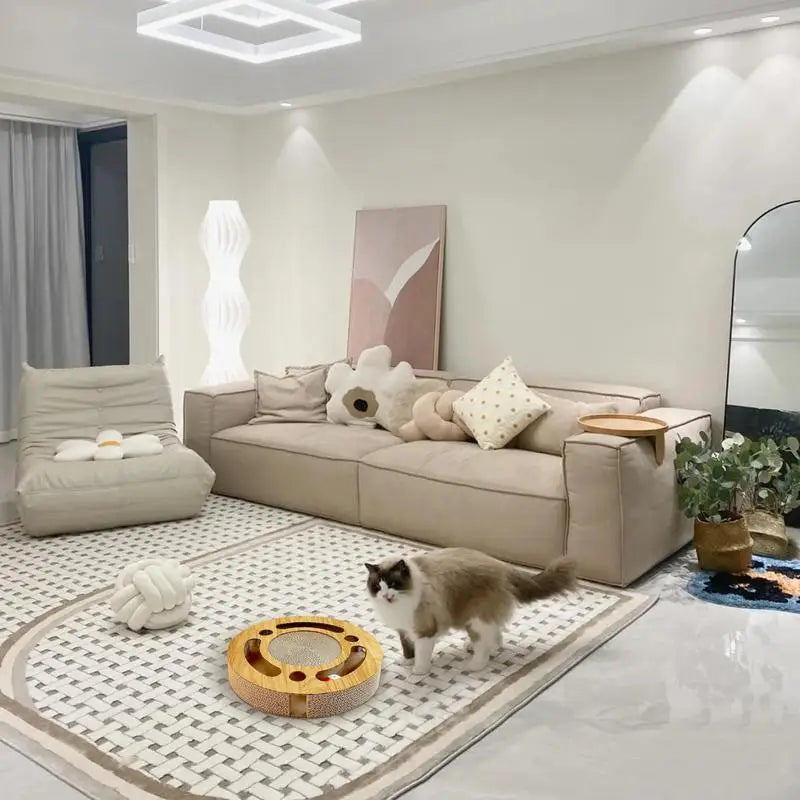 Hign-Concerned Cat Scratching Round Board Corrugated Kitten