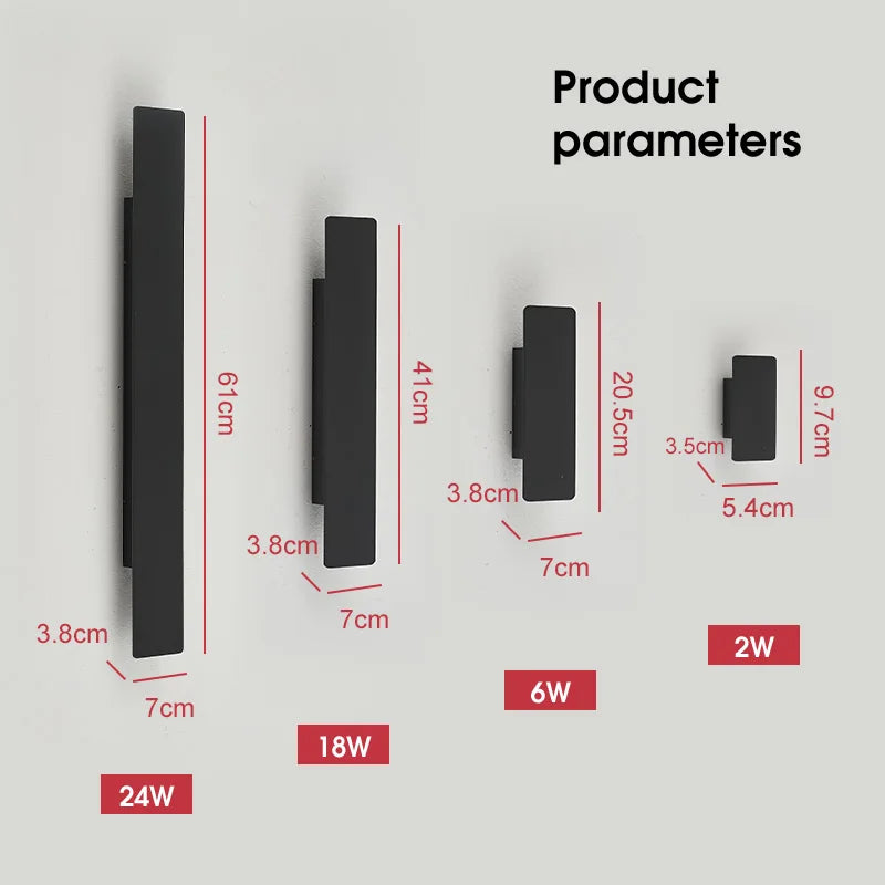 Pumous Outdoor Waterproof Aluminum Wall Lamp 18 Watt LED