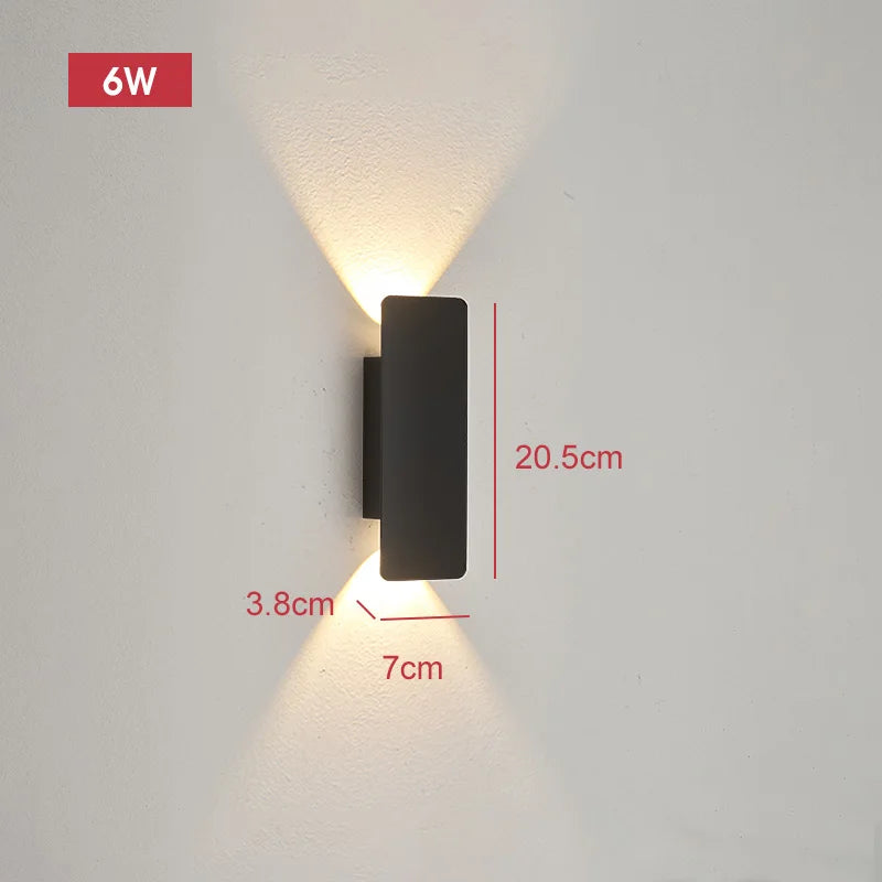 Pumous Outdoor Waterproof Aluminum Wall Lamp 18 Watt LED