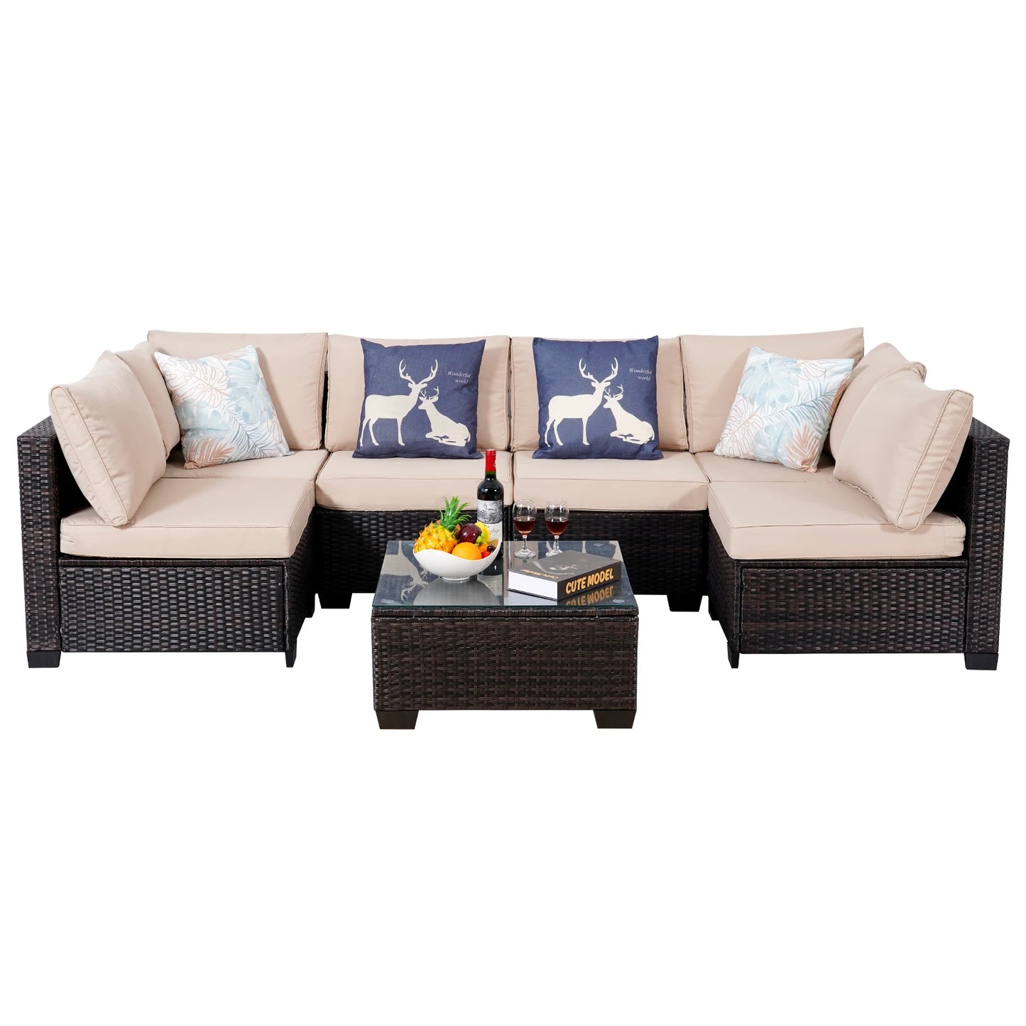 Naga Bahna Outdoor Patio Furniture Sectional Sofa Set
