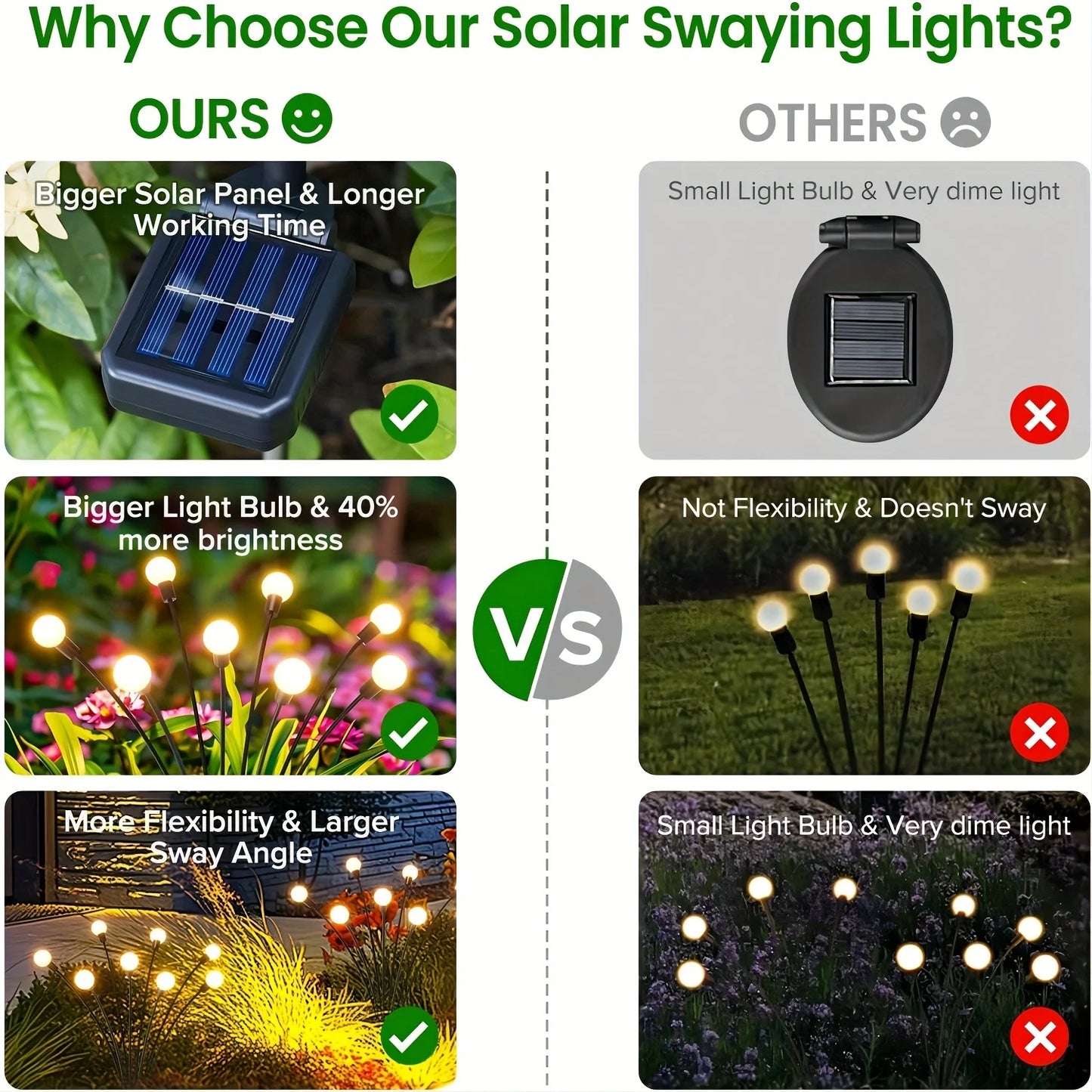 KPSTEK Swaying Solar Lights Outdoor Garden Decorations
