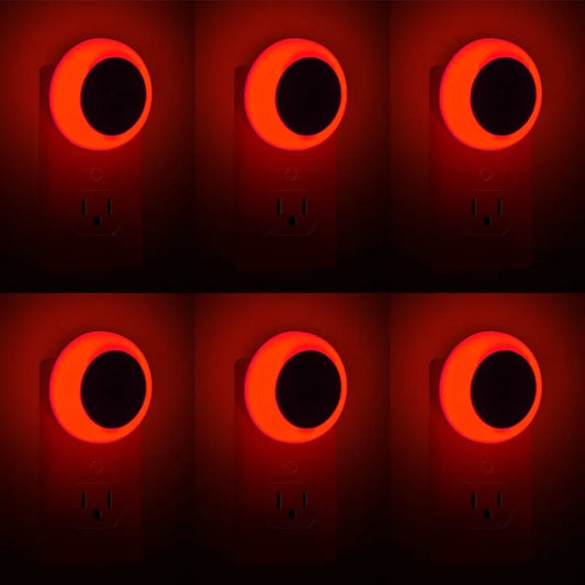 Red LED Plug in Night Lights with Dusk to Dawn Sensors