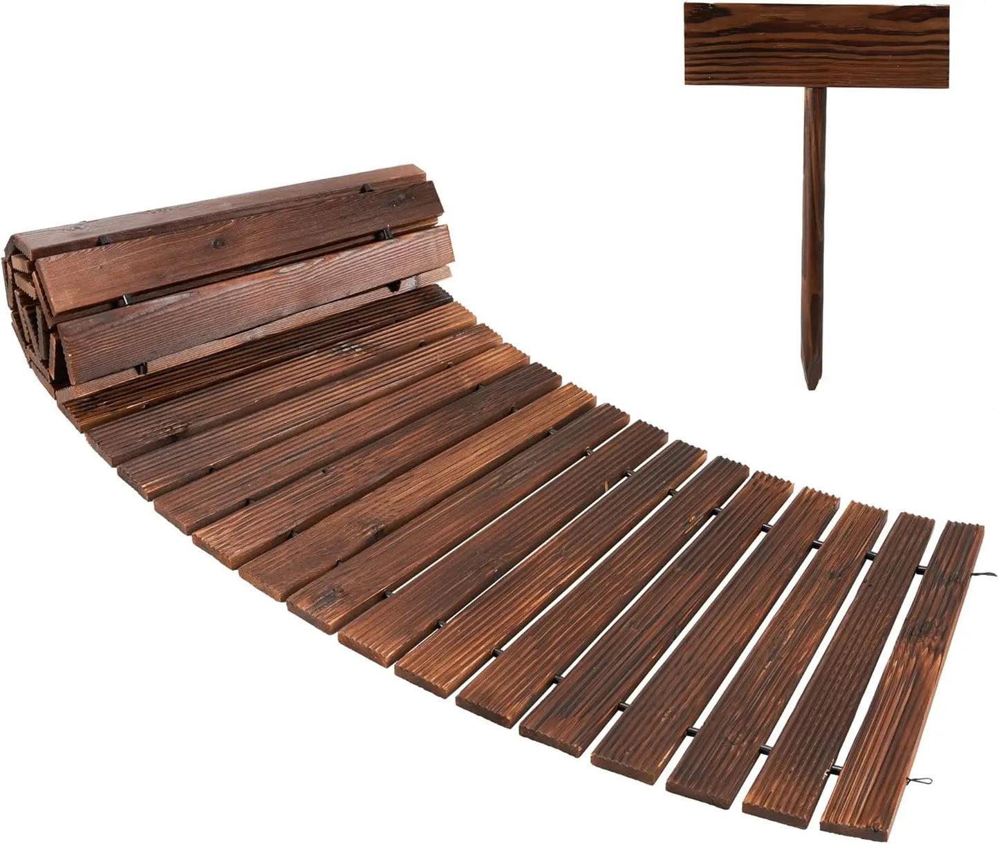 Hign-concerned Cedar Wood Garden Pathway Curved Outdoor