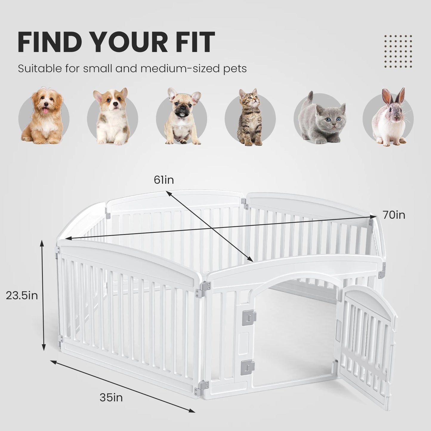 Hign-concerned Dog Playpen Safe Indoor Outdoor Folding