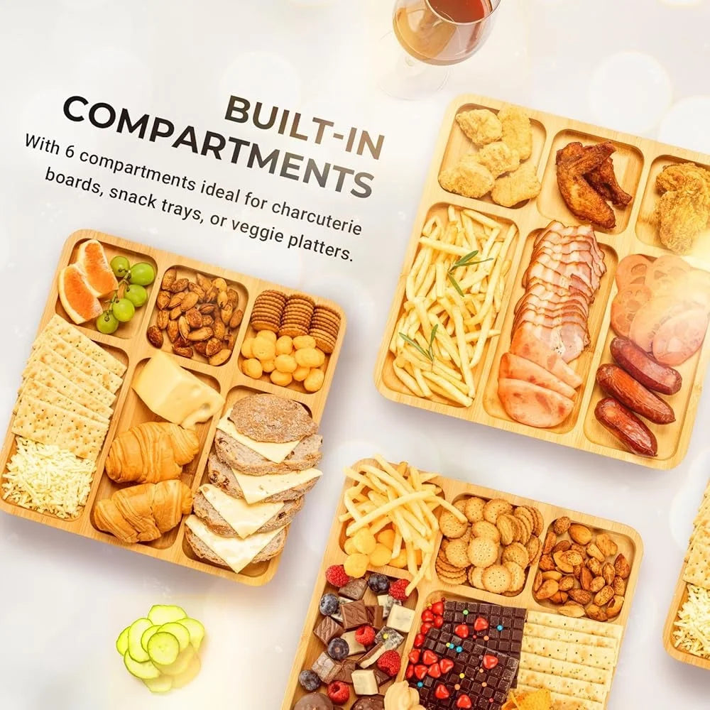 Bamboo Charcuterie Board with Lid for Entertaining and Gifting