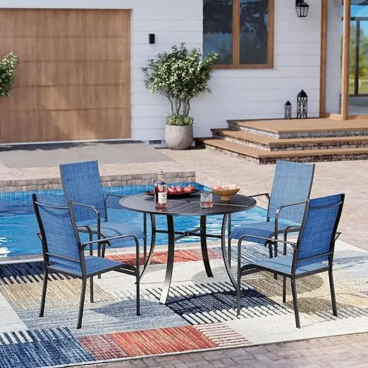 7 Piece All Weather Rattan Outdoor Dining Set Cushions