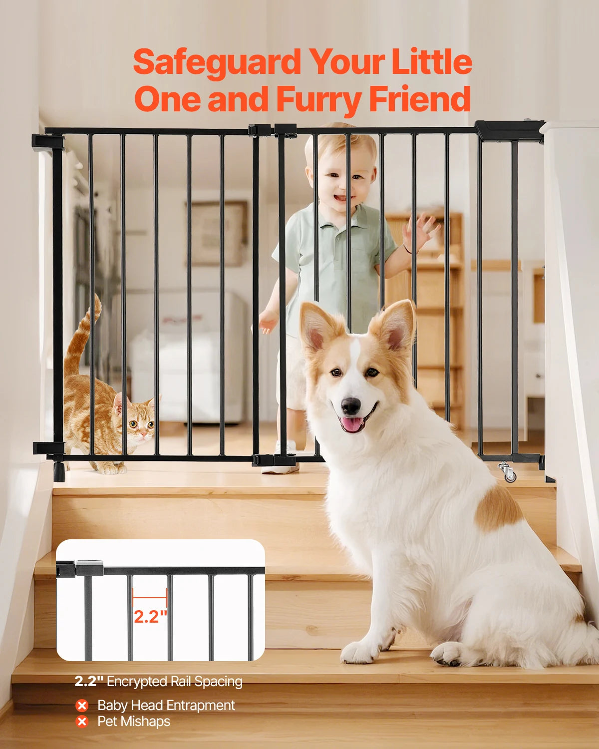 SucceBuy Adjustable Baby Gate For Dogs And Toddlers