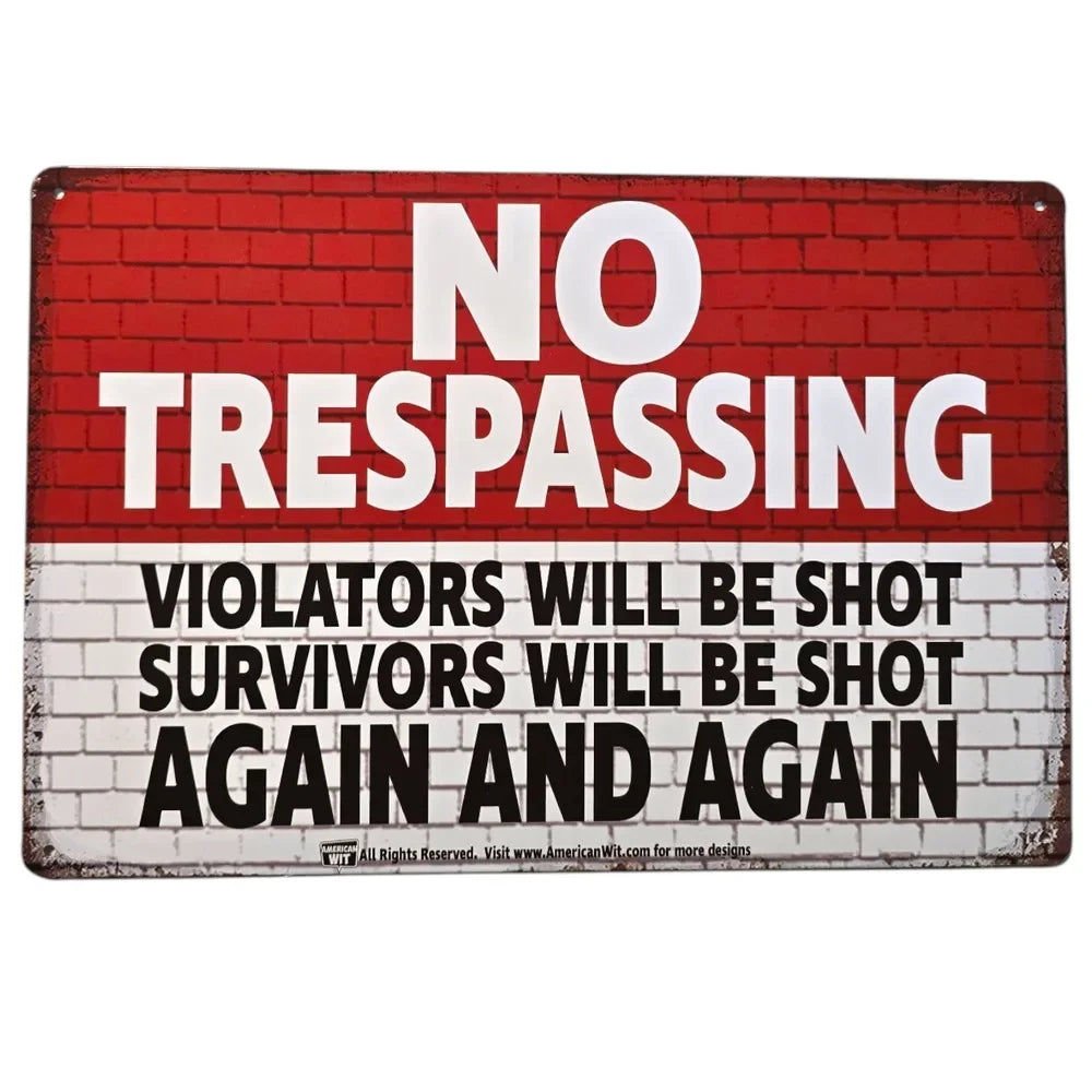 HELLOYOUNG No Trespassing Sign No Visitors Pizza Sharing