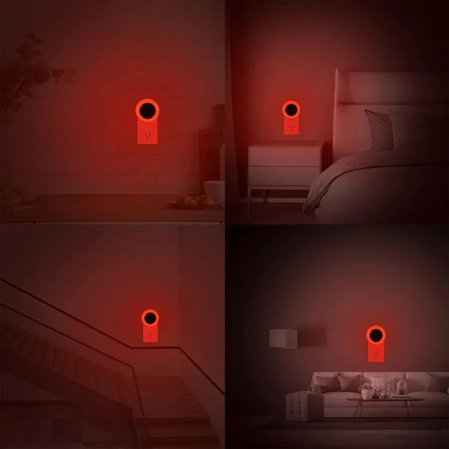 Red LED Plug in Night Lights with Dusk to Dawn Sensors