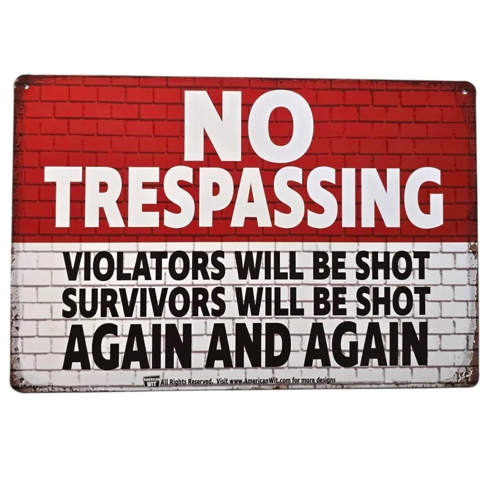 HELLOYOUNG No Trespassing Sign No Visitors Pizza Sharing