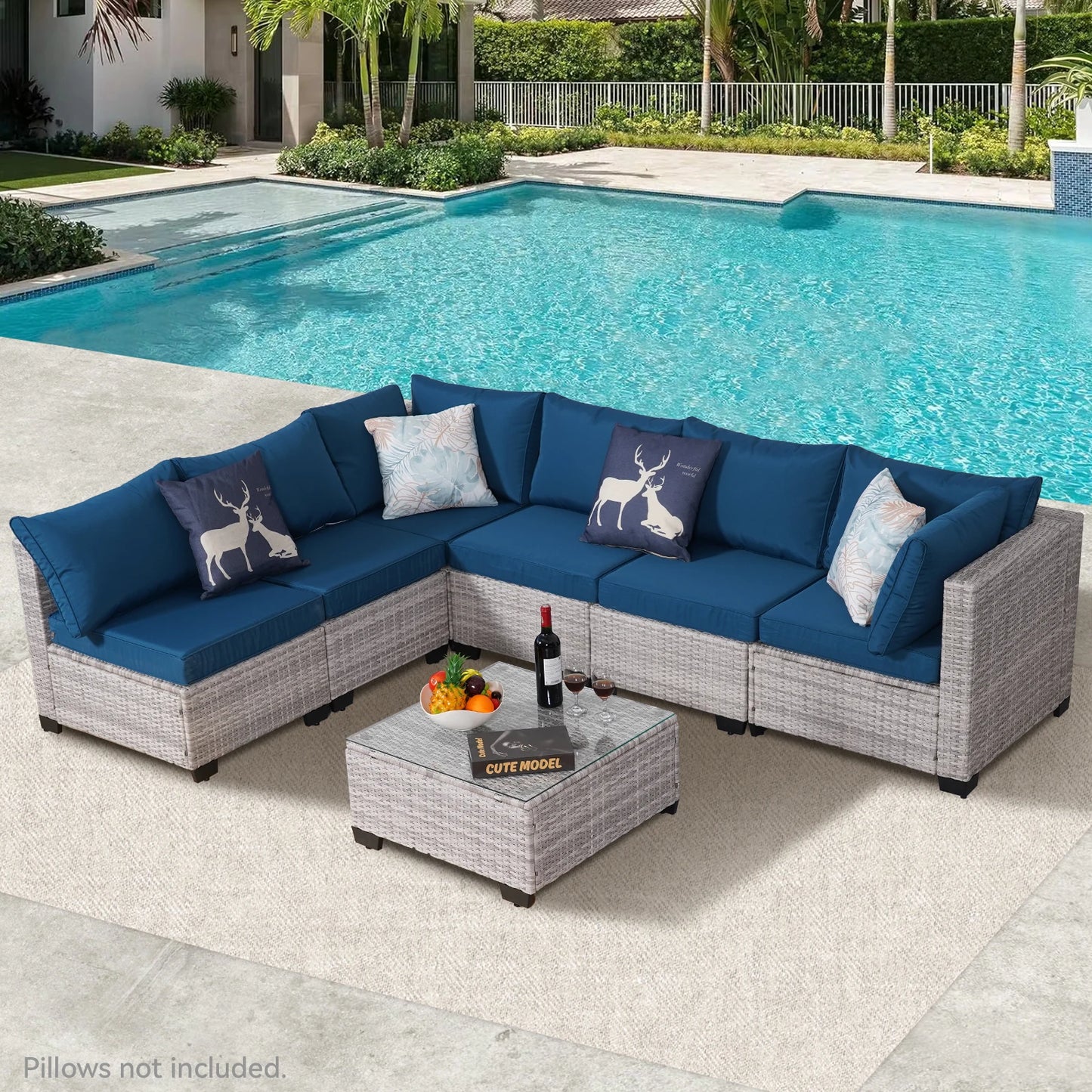 Naga Bahna Outdoor Patio Furniture Sectional Sofa Set