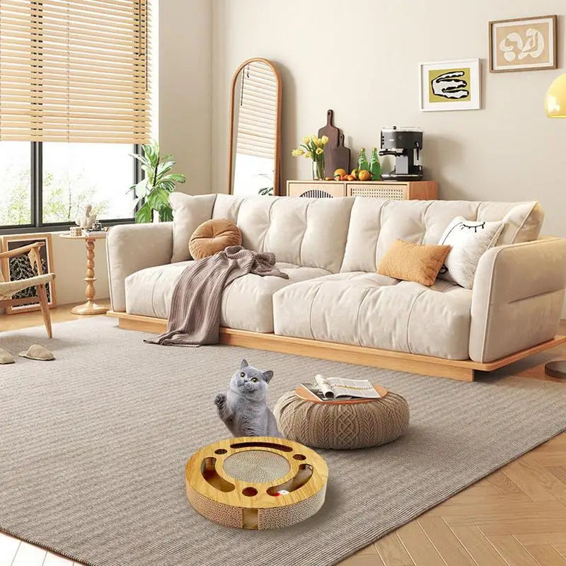 Hign-Concerned Cat Scratching Round Board Corrugated Kitten