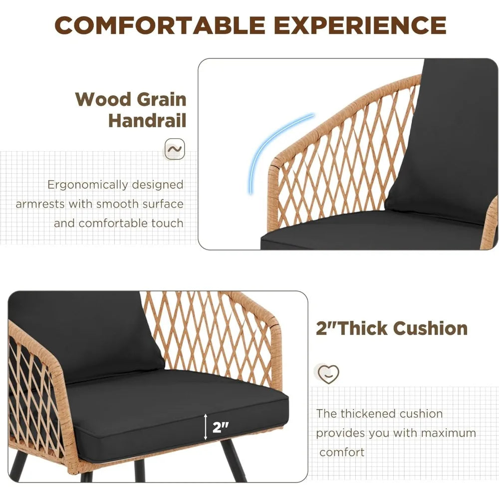 7 Piece All Weather Rattan Outdoor Dining Set Cushions