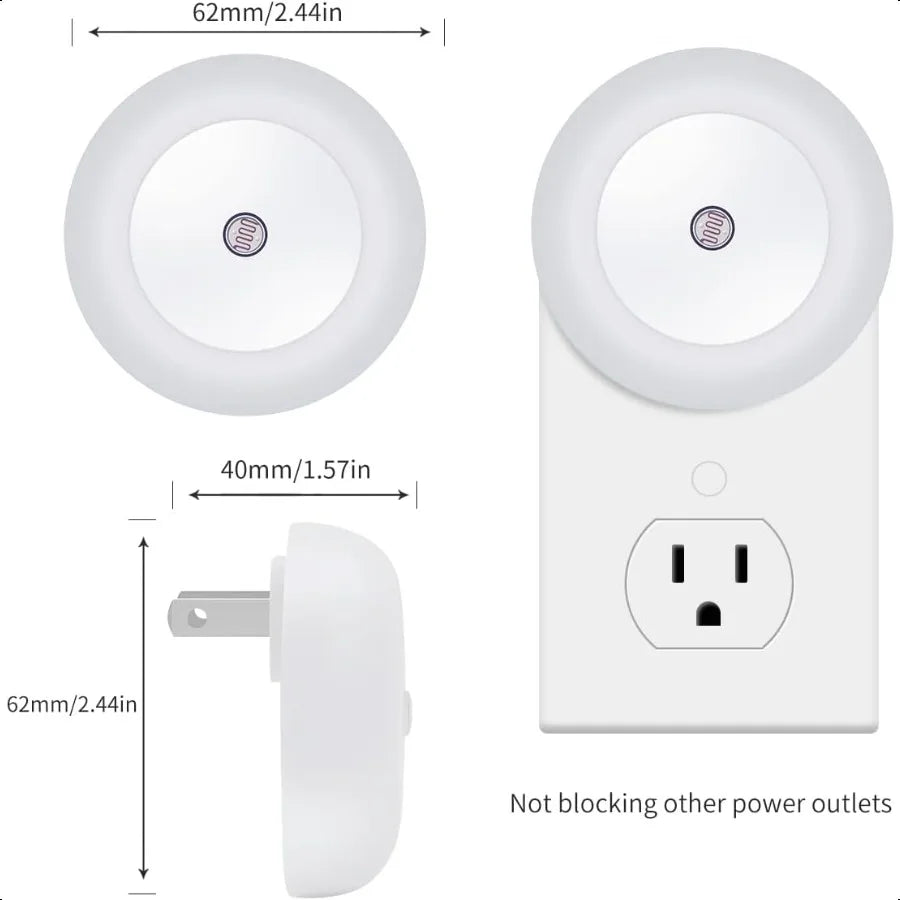 Red LED Plug in Night Lights with Dusk to Dawn Sensors
