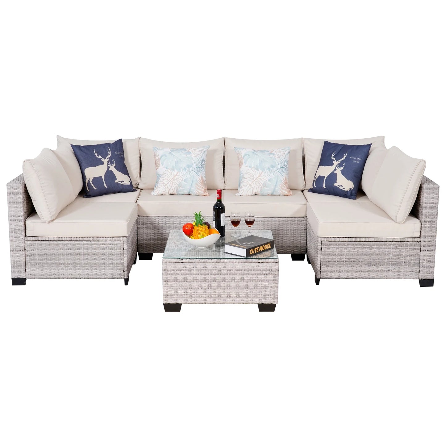 Naga Bahna Outdoor Patio Furniture Sectional Sofa Set