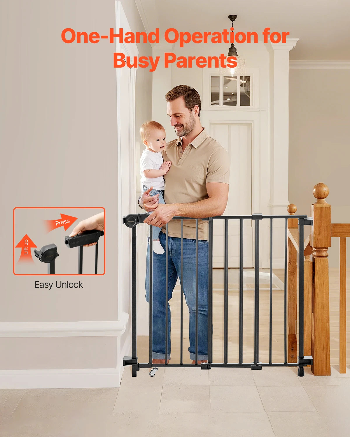 SucceBuy Adjustable Baby Gate For Dogs And Toddlers