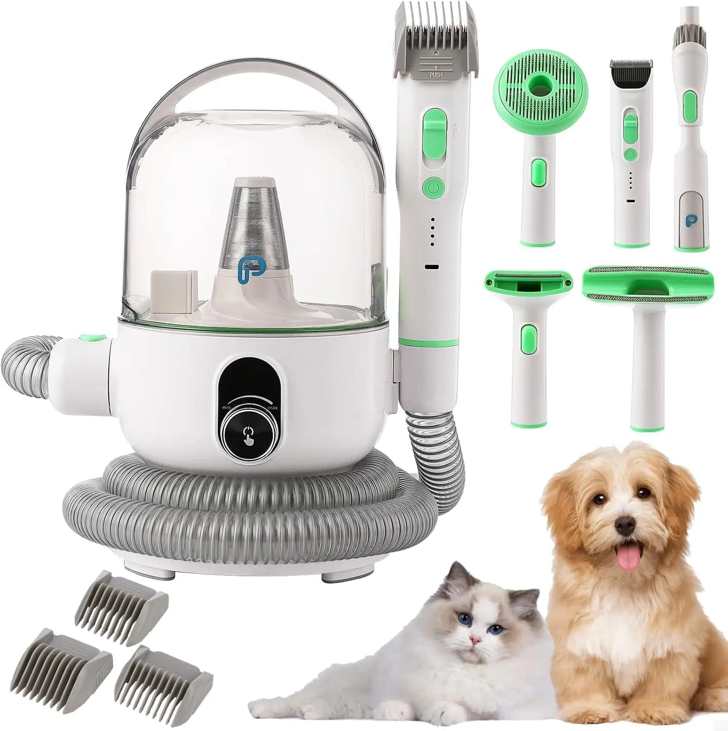 HiMISSH 5 In 1 Pet Vacuum Grooming Kit Self Cleaning