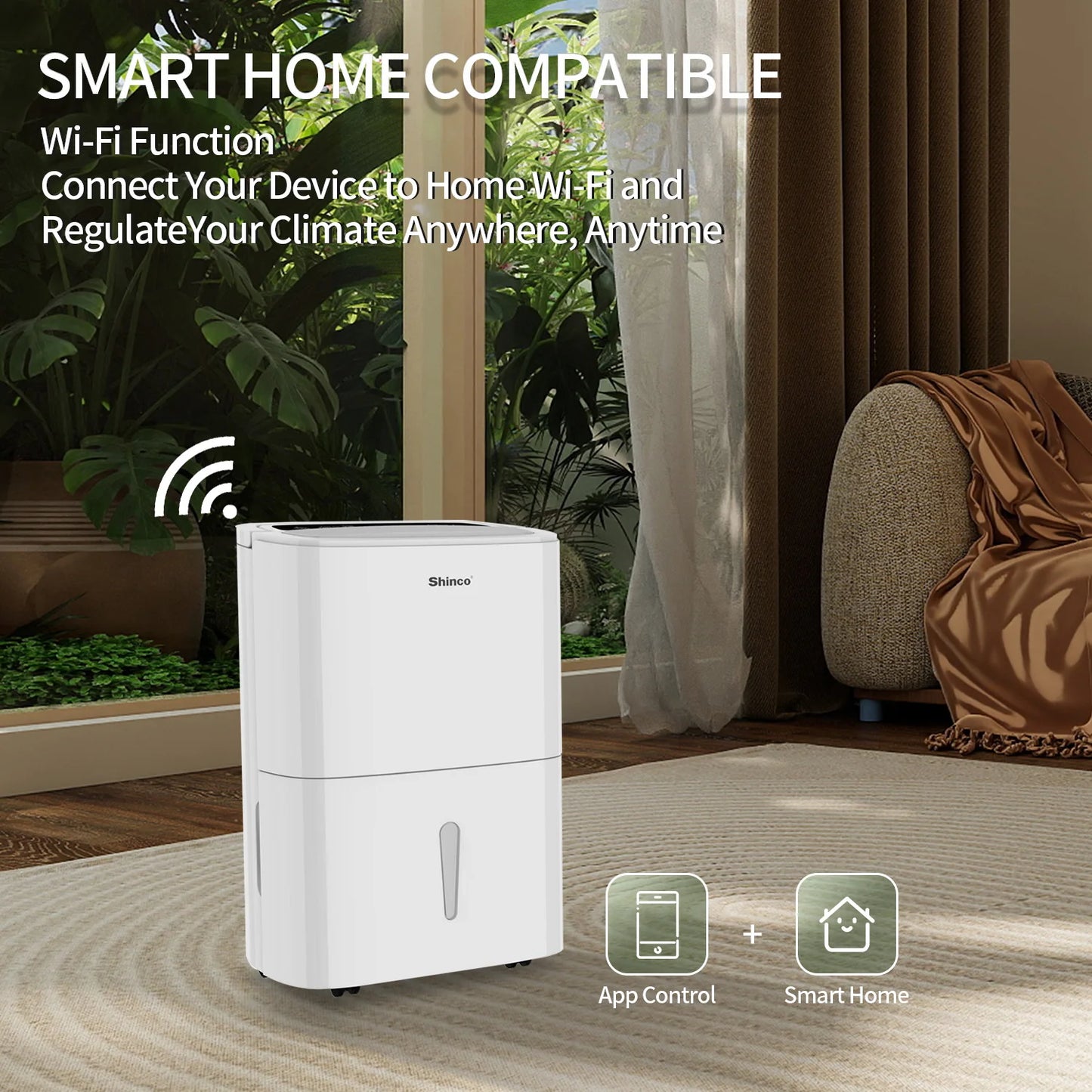 Shinco 150 Pints Energy Star Dehumidifier with WIFI for Large Spaces up to 7000 Sq Ft Built in Pump 1.85 Gallon Water Tank