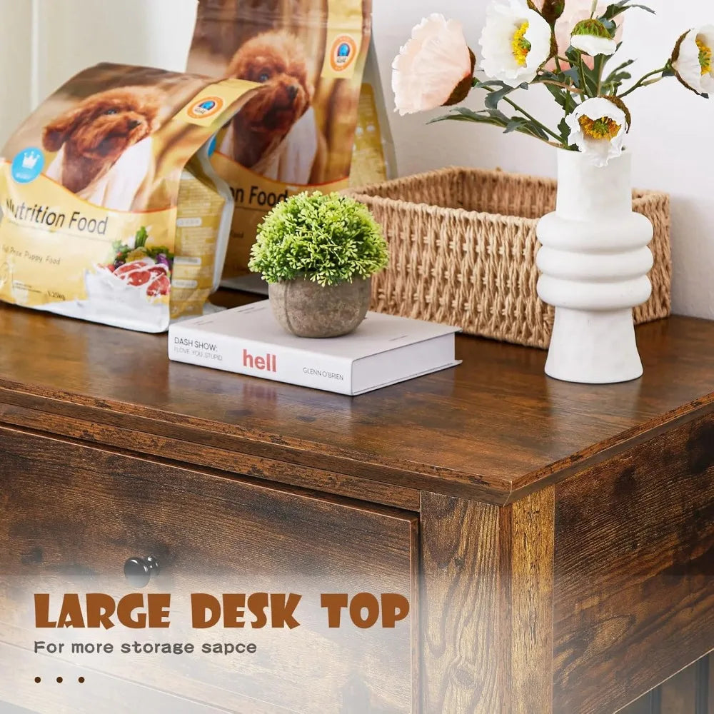 Huanzhuang Wooden Dog Crate Furniture with Storage Drawers