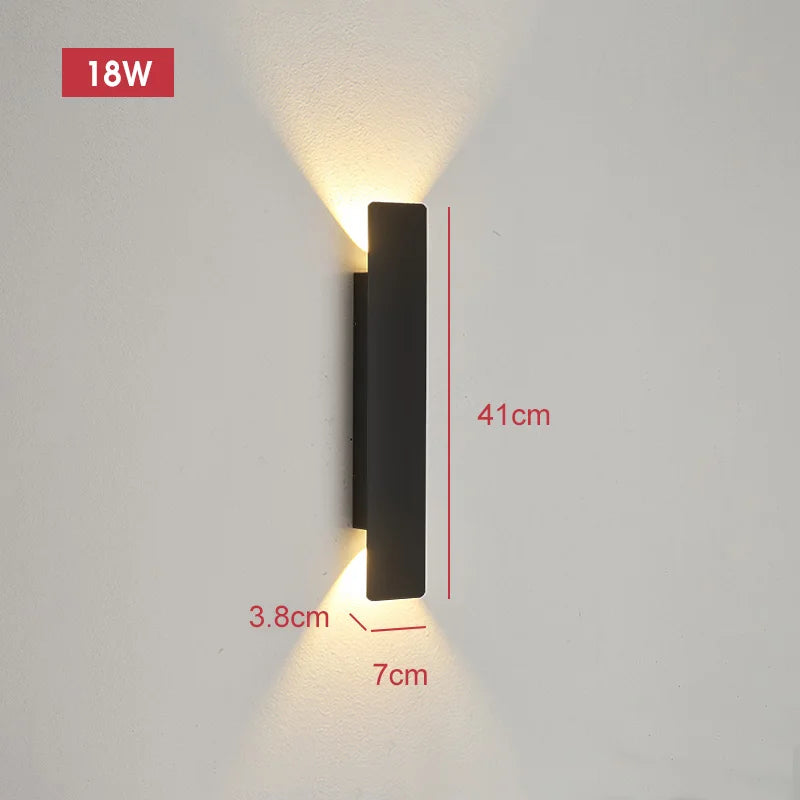 Pumous Outdoor Waterproof Aluminum Wall Lamp 18 Watt LED