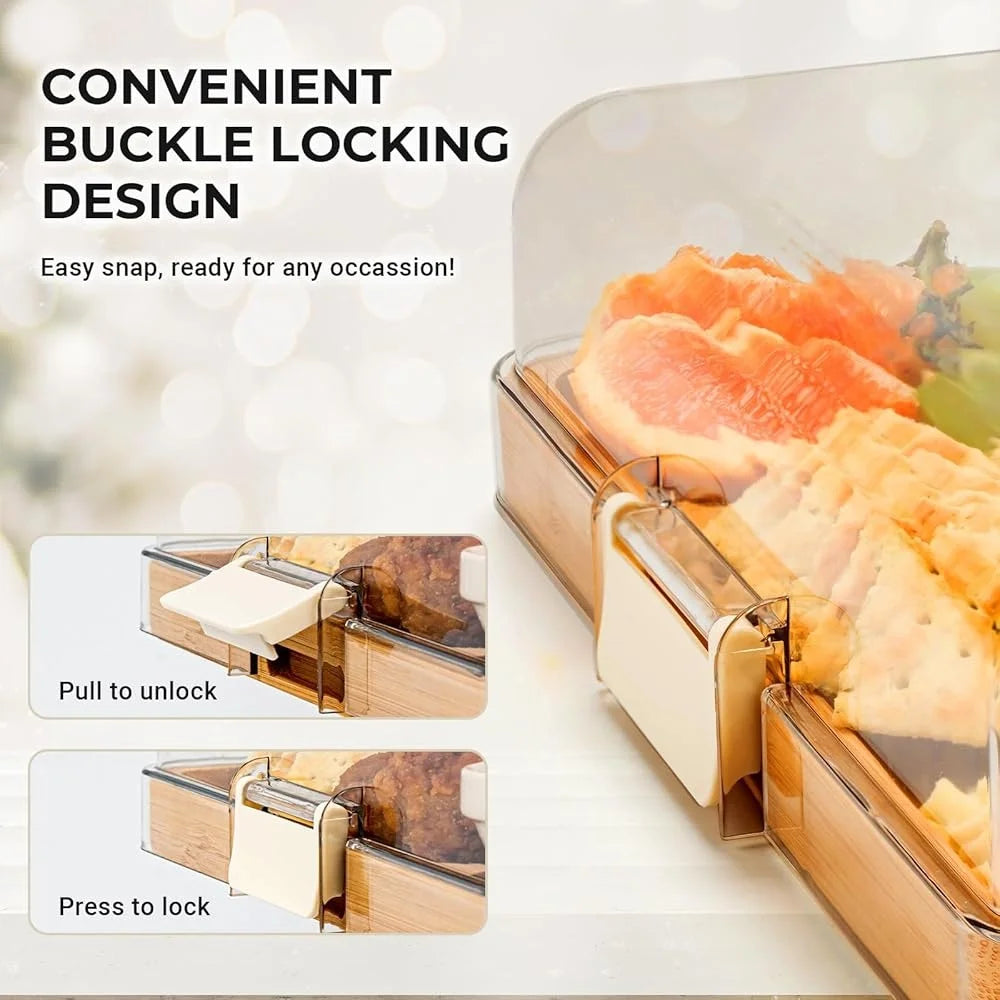 Bamboo Charcuterie Board with Lid for Entertaining and Gifting