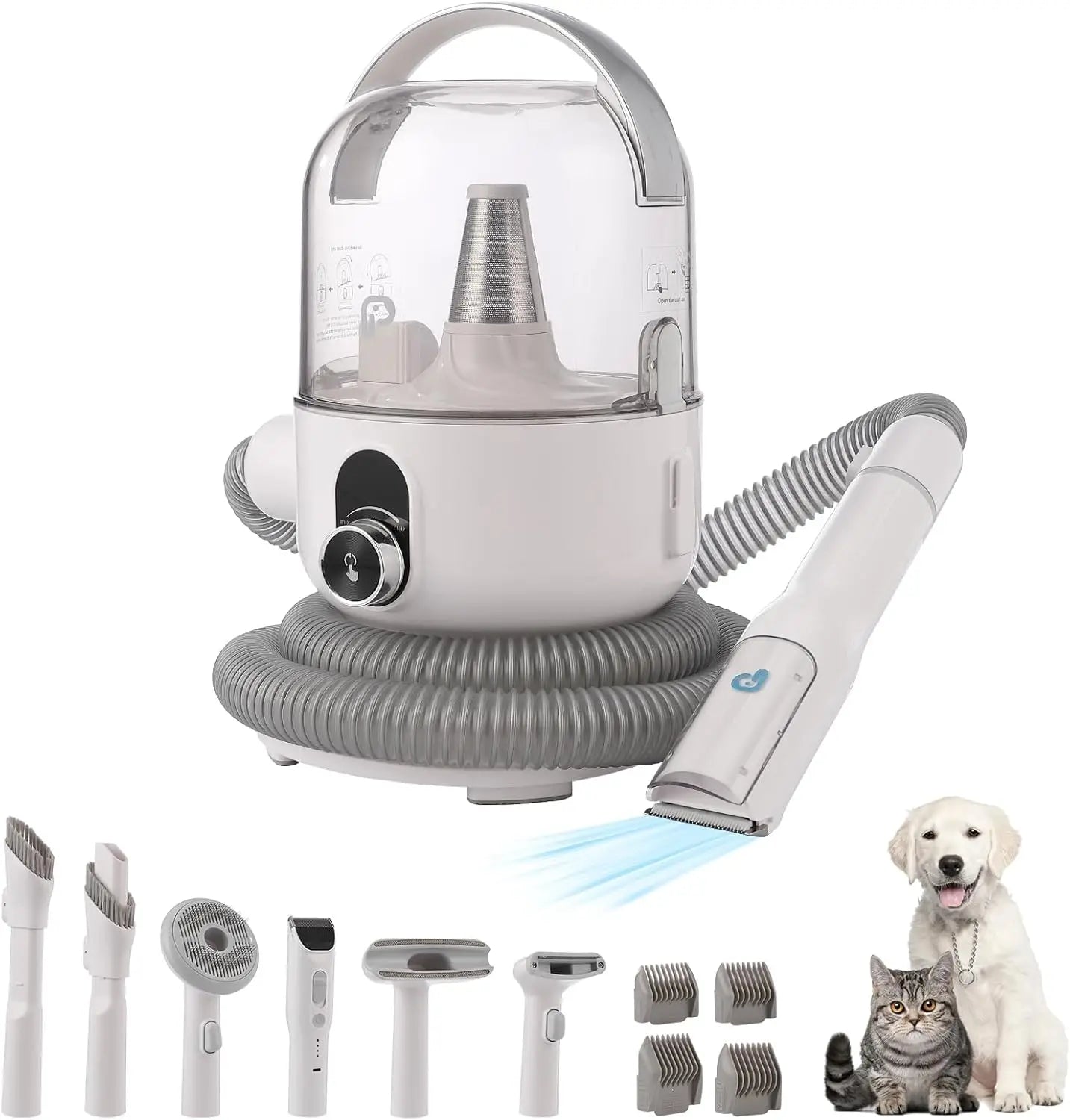 HiMISSH 5 In 1 Pet Vacuum Grooming Kit Self Cleaning