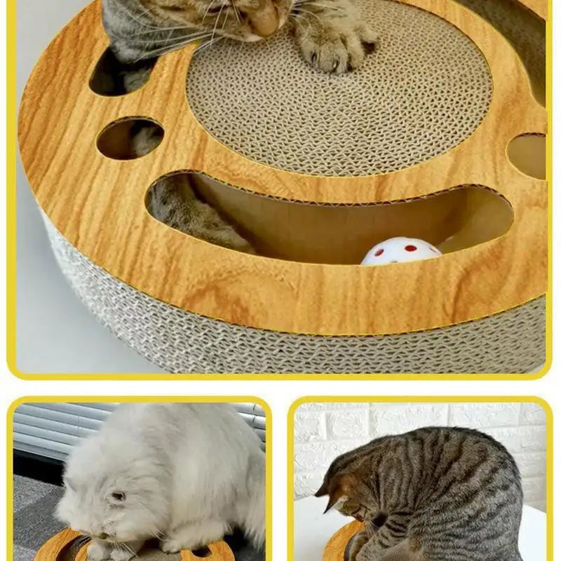 Hign-Concerned Cat Scratching Round Board Corrugated Kitten