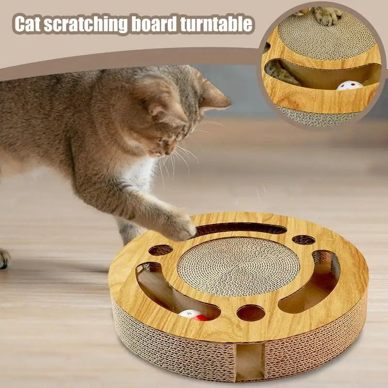 Hign-Concerned Cat Scratching Round Board Corrugated Kitten